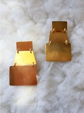 Annie Costello Brown ACB gold stak earrings